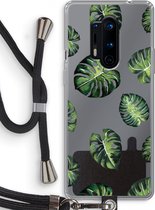 Case Company® - OnePlus 8 Pro hoesje met Koord - Tropische bladeren - Telefoonhoesje met Zwart Koord - Bescherming aan alle Kanten en Over de Schermrand