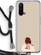 Case Company® - OnePlus Nord CE 5G hoesje met Koord - I drink wine - Telefoonhoesje met Zwart Koord - Bescherming aan alle Kanten en Over de Schermrand