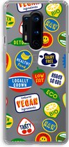 Case Company® - OnePlus 8 Pro hoesje - Fruitsticker - Soft Cover Telefoonhoesje - Bescherming aan alle Kanten en Schermrand