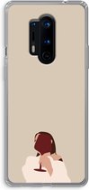 Case Company® - OnePlus 8 Pro hoesje - I drink wine - Soft Cover Telefoonhoesje - Bescherming aan alle Kanten en Schermrand