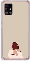 Case Company® - Samsung Galaxy A51 5G hoesje - I drink wine - Soft Cover Telefoonhoesje - Bescherming aan alle Kanten en Schermrand