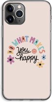 Case Company® - iPhone 11 Pro Max hoesje - Happy days - Soft Cover Telefoonhoesje - Bescherming aan alle Kanten en Schermrand