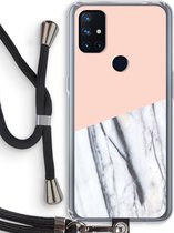 Case Company® - OnePlus Nord N10 5G hoesje met Koord - A touch of peach - Telefoonhoesje met Zwart Koord - Bescherming aan alle Kanten en Over de Schermrand