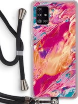 Case Company® - Samsung Galaxy A51 5G hoesje met Koord - Pastel Echoes - Telefoonhoesje met Zwart Koord - Bescherming aan alle Kanten en Over de Schermrand