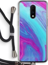 Case Company® - OnePlus 7 hoesje met Koord - Zweverige regenboog - Telefoonhoesje met Zwart Koord - Bescherming aan alle Kanten en Over de Schermrand
