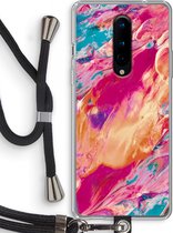 Case Company® - OnePlus 8 hoesje met Koord - Pastel Echoes - Telefoonhoesje met Zwart Koord - Bescherming aan alle Kanten en Over de Schermrand