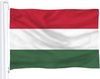 Senvi Printwear - Flag Hungary - Grote Hongarije vlag - Gemaakt Van 100% Polyester - UV & Weerbestendig - Met Versterkte Mastrand - Messing Ogen - 90x150 CM - Fair Working Conditions