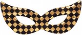 verkleedmasker Chessboard goud/zwart one-size