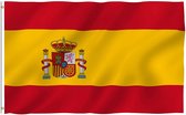 Senvi Printwear - Flag Spain - Grote Spaanse vlag - Gemaakt Van 100% Polyester - UV & Weerbestendig - Met Versterkte Mastrand - Messing Ogen - 90x150 CM - Fair Working Conditions -