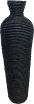 Balivie - Decoratieve Vaas - Vaas - Black paper rope vase - 19x19xH57cm - Papieren touw vaas - Zwart.