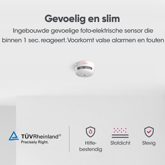 X-Sense XS01 Rookmelder - 10 jaar batterij - Compact design - Voldoet aan Europese norm - Brandalarm