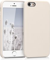 kwmobile telefoonhoesje geschikt voor Apple iPhone SE (1.Gen 2016) / iPhone 5 / iPhone 5S - Hoesje met siliconen coating - Smartphone case in crème