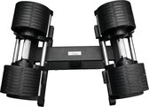 N Mass Verstelbare Dumbells Set Met Standaard - 34 kg Gewichten - Hoogwaardige Fitness Dumbbells - Pro-Flex Power Set