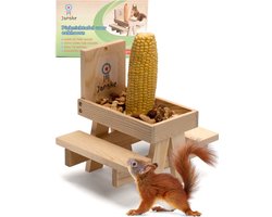 Janske - Voederhuisje voor Vogels - Eekhoorn Voederbak - Weersbestendig Voederkast met bevestiging - Picknicktafel dieren