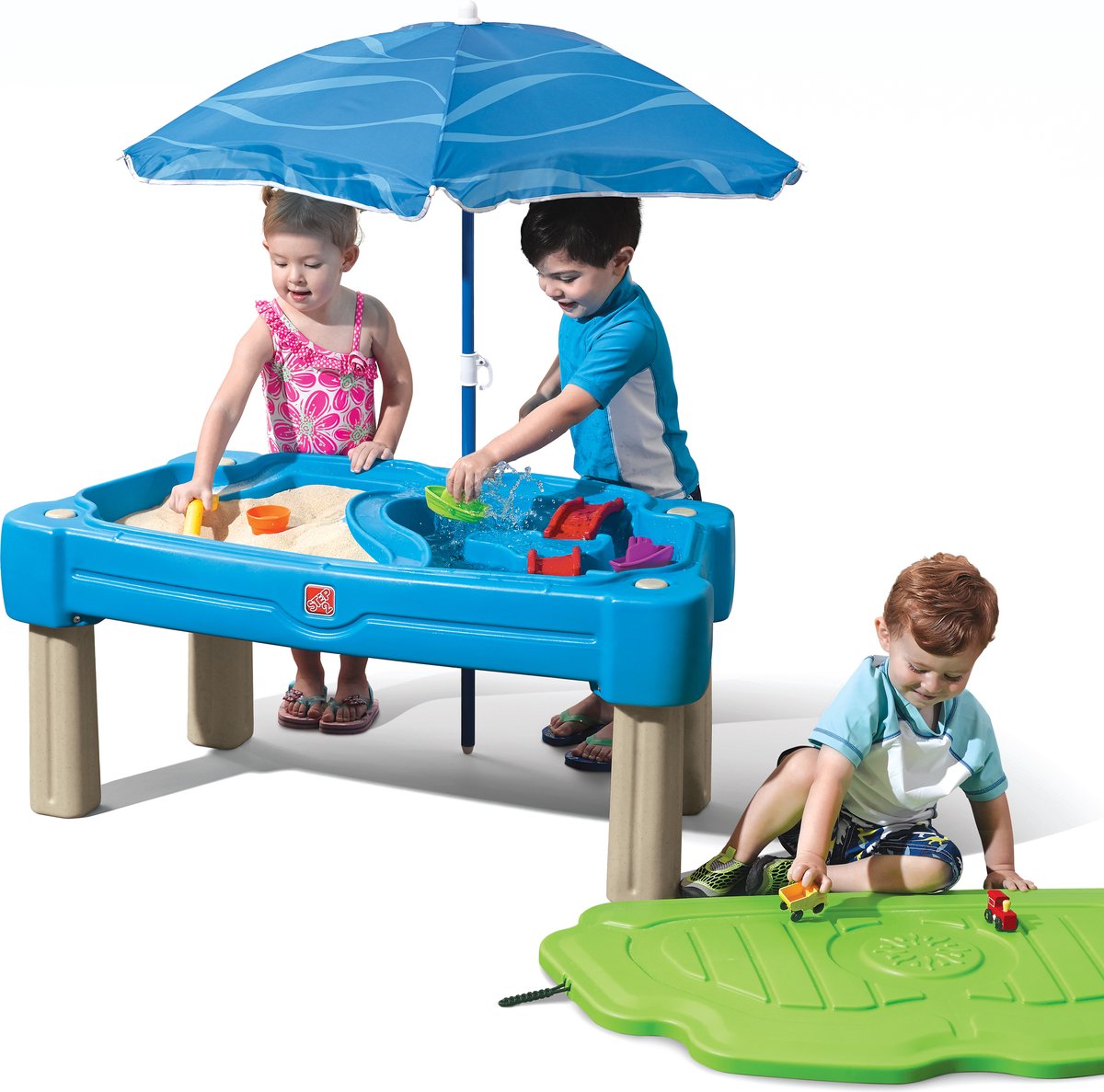 Step2 Cascading Cove Zand & Watertafel - Met Deksel, Parasol & 6 Accessoires - Activiteitentafel / Zandtafel met deksel voor de tuin / buiten - Waterspeelgoed voor kinderen — afbeelding 6