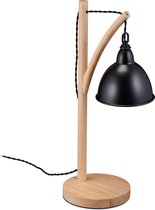 Relaxdays tafellamp - hangende lampenkap - bureaulamp - modern - industrieel - kleurkeuze - zwart