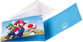 uitnodigingen Super Mario 14 x 8 cm 16-delig