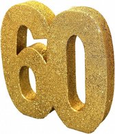 tafeldecoratie 60 jaar 20 cm glitter goud