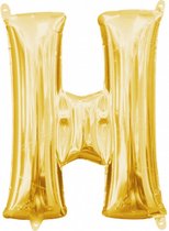 folieballon letter H 25 x 33 cm goud