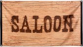 vlag Saloon 90 x 150 cm polyester bruin