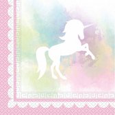 servetten unicorn 33 x 33 cm papier roze 20 stuks