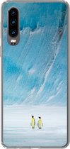Geschikt voor Huawei P30 hoesje - Twee keizerpinguïns voor een ijsberg - Siliconen Telefoonhoesje
