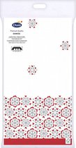 tafelkleed Scandi 138 x 220 cm papier wit/rood