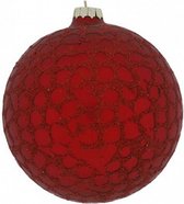kerstbal Clara 12 cm glas rood