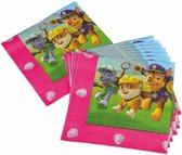 servetten Paw Patrol 33 cm papier roze 20 stuks