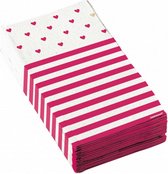 servetten liefde 33 x 33 cm papier roze/wit 16 stuks