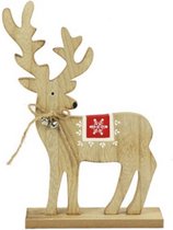 kerstfiguur Hert Brickman S 24 x 17 cm hout blank