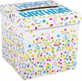 moneybox Happy Birthday 20 cm wit