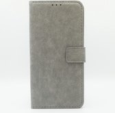 P.C.K. Hoesje/Boekhoesje/Bookcase grijs geschikt voor Apple iPhone 13 PRO MAX MET Glasfolie