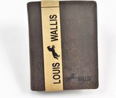 Louis Wallis RFID Portemonnee Heren - Veel Pasjes - Donkerbruine Leren Portefeuille