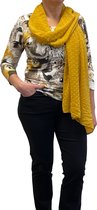 Langwerpige sjaal - deels zijde - uni met 3D stipjes