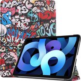 Hoes Geschikt voor iPad Air 2022 Hoes Book Case Hoesje Trifold Cover - Hoesje Geschikt voor iPad Air 5 2022 Hoesje Bookcase - Graffity