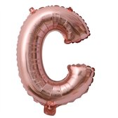 Folieballon / Letterballon Rose Goud  - Letter C - 41cm