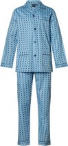 Heren pyjama poplin katoen doorknoop 9427 52 blue