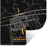 Stickers muraux - Dedemsvaart - Black and Gold et Or - Plan de la ville - Carte - Plan d'étage - 100x100 cm - Feuille adhésive XXL