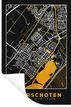 Stickers Stickers muraux - Voorschoten - Carte - Or - Plan de la ville - Carte - 80x120 cm - Feuille adhésive