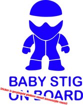 Autotoebehoren - Stickerloods Baby Stig on Board -autoraamsticker- baby in car sticker- 10x13cm