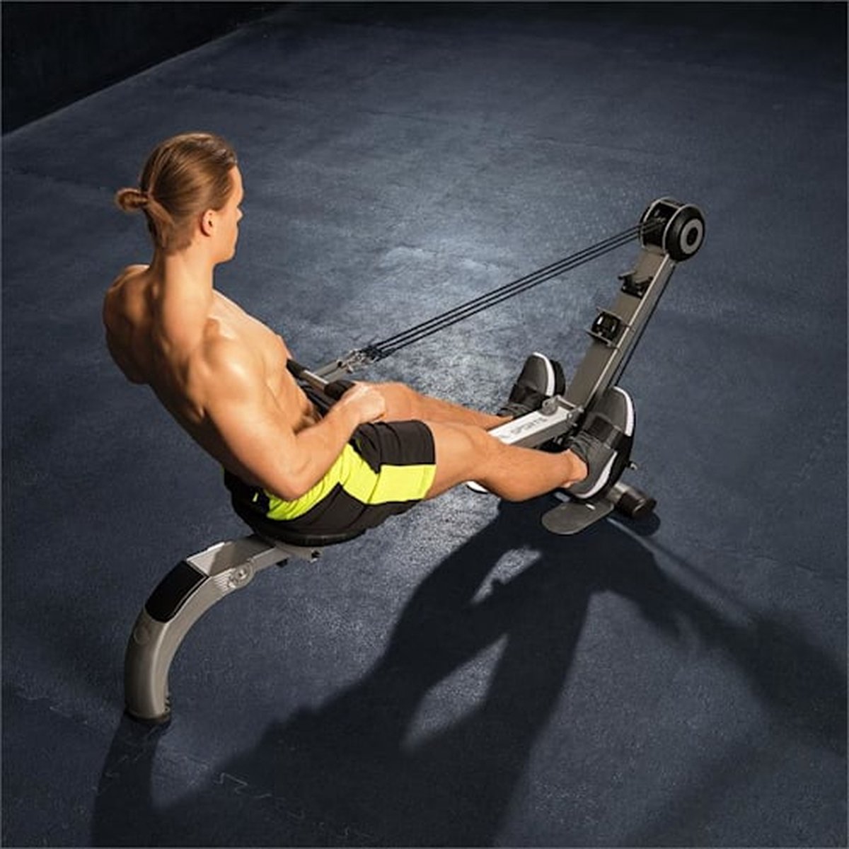 Afbeelding 2 van CAPITAL SPORTS Stringmaster Roeiapparaat - 100 Kg - Inklapbaar - Zwart/Blauw