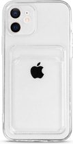 Smartphonica iPhone 12 siliconen hoesje met pashouder - Transparant / Back Cover geschikt voor Apple iPhone 12