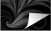 KitchenYeah® Inductie beschermer 90x52 cm - Abstracte achtergrond met een veren design - zwart wit - Kookplaataccessoires - Afdekplaat voor kookplaat - Inductiebeschermer - Inductiemat - Inductieplaat mat