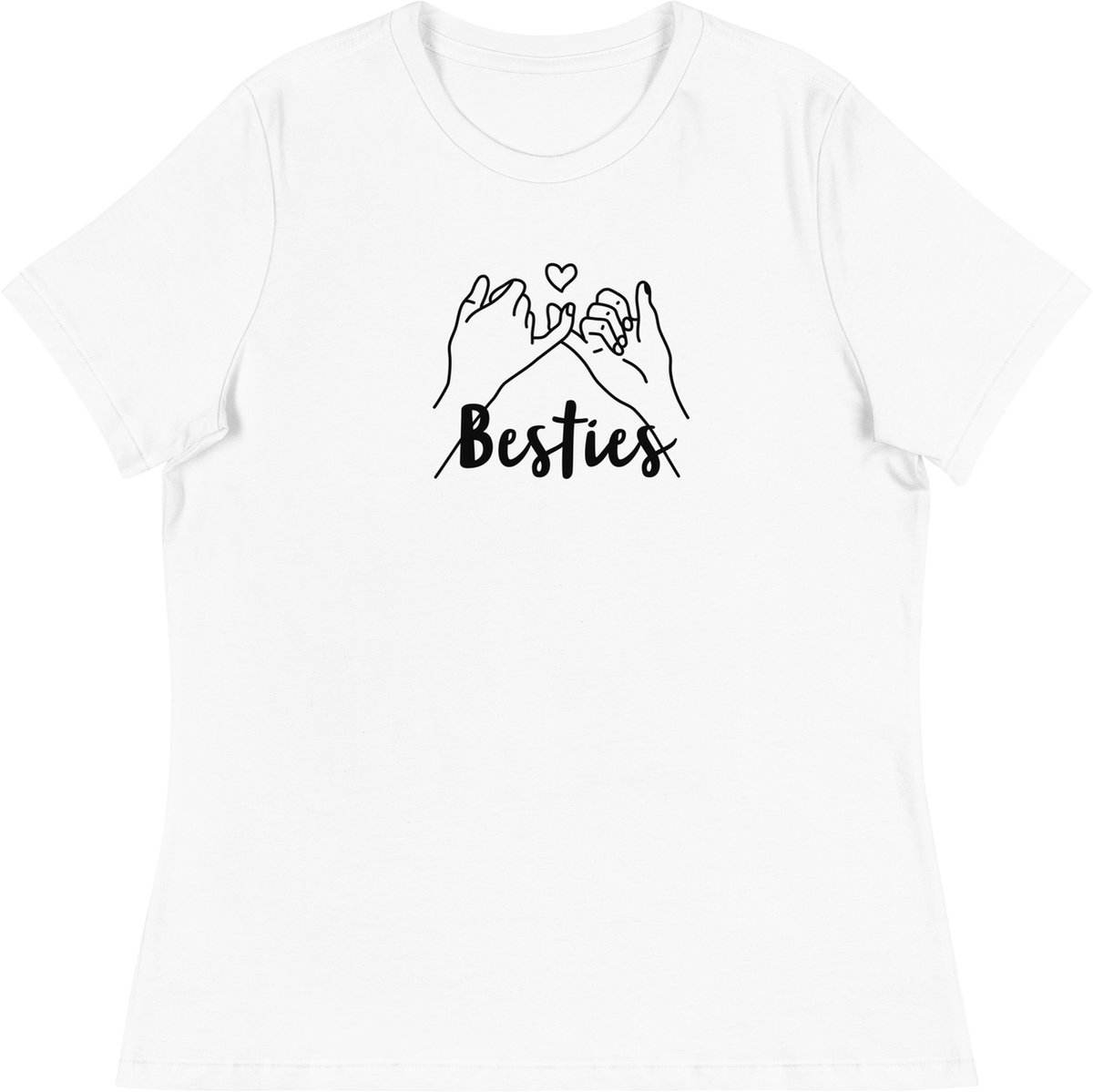 T-shirt Dames MT XL - Besties - Wit Shirt - Vriendinnen Best Friends
