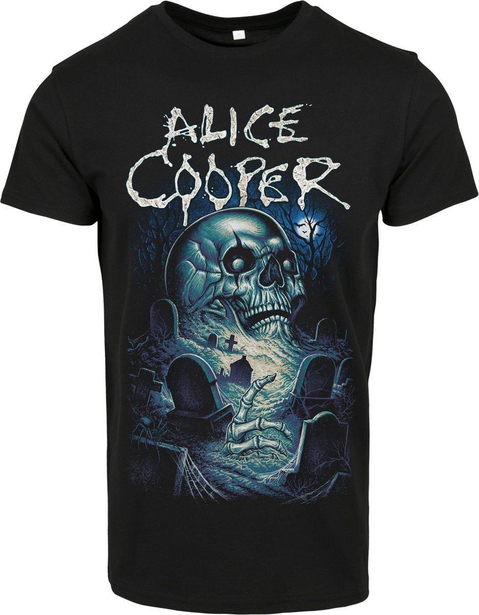 Mannen - Heren - Modern - Urban - Streetwear - Nieuw - T-Shirt - Shirt - Alice Cooper Graveyard Blue Tee