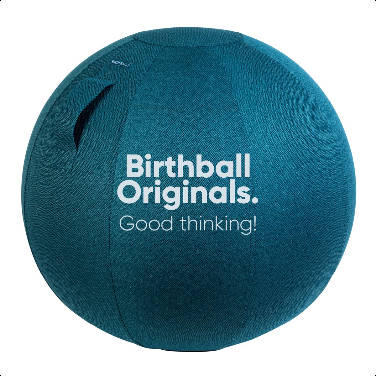 Birth Ball Originals – Zwangerschapsbal – Ergonomische Yoga Bal – Incl. Blauwe Wasbare Hoes – Incl. Pomp – 65 CM Hoog