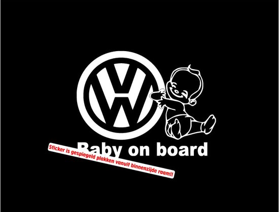 Autotoebehoren - Stickerloods Volkswagen Baby on Board raamsticker- autoraamsticker-