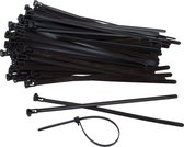 Kortpack - Hersluitbare Kabelbinders/Tyraps - 100mm lang x 7.6mm breed - Zwart - 100 stuks - Treksterkte: 22.2KG - Bundeldiameter: 22mm - Bundelbandjes - (099.1020)