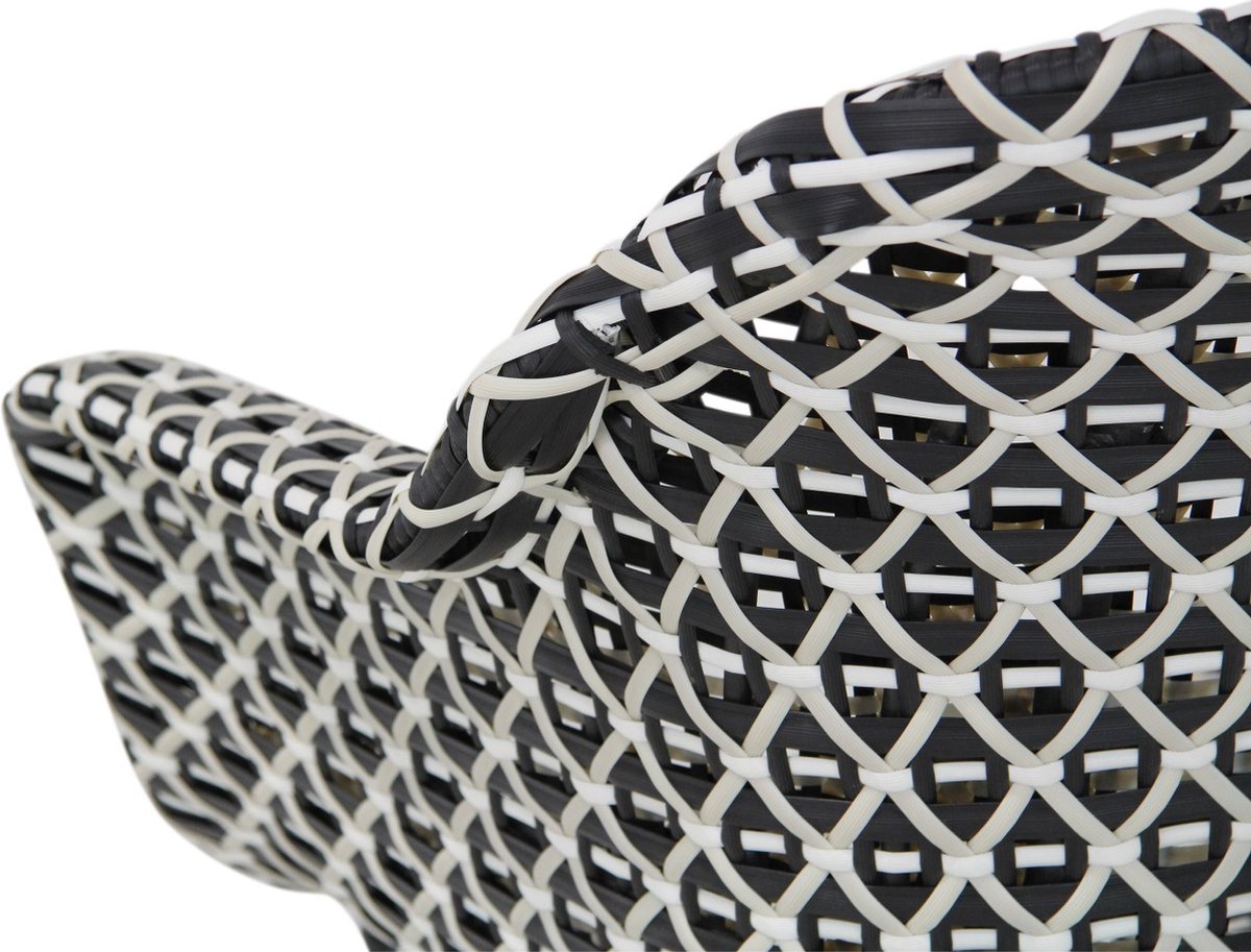 Hartman Delphine chaise de jardin dining - Noir/Blanc Wicker